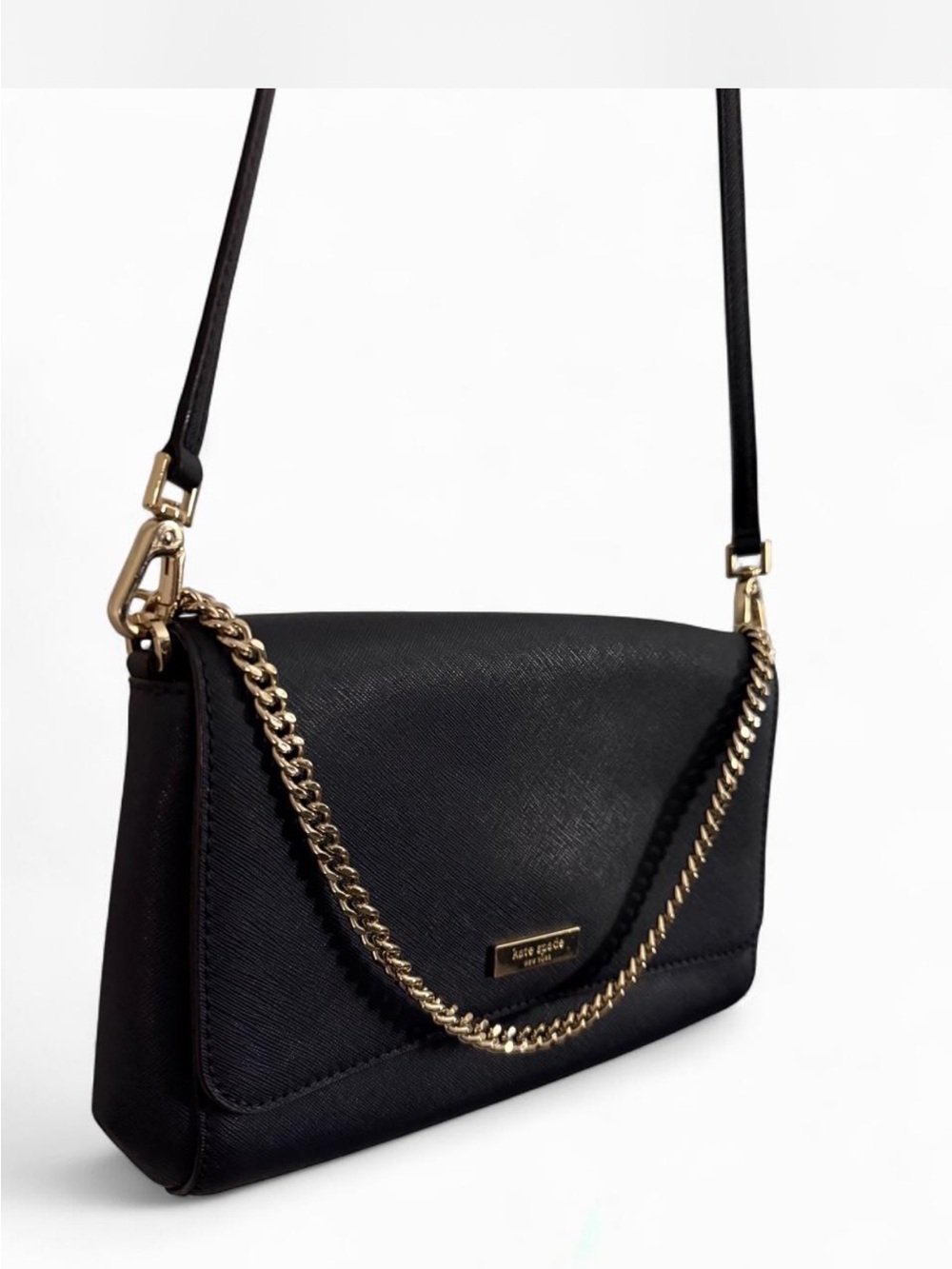kate spade Leather Black Saffiano Chain Strap Crossbody - Picture 1 of 13